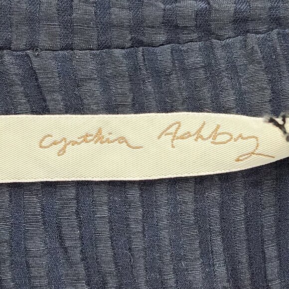 Cynthia Ashby Women's Silk Linen Blend Plisse Dress Shirt - L - Picture 6 of 9